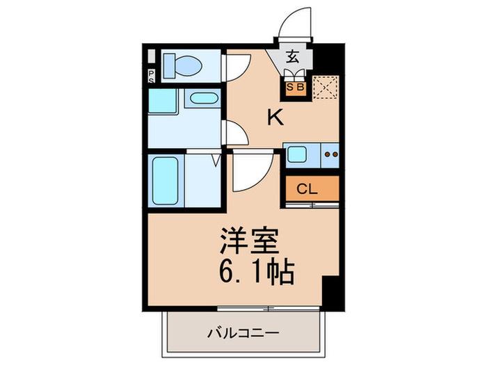 レオンヴァリエ天王寺北(1K/5階)の間取り写真