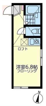 レガーロ鹿島田(ワンルーム/2階)の間取り写真
