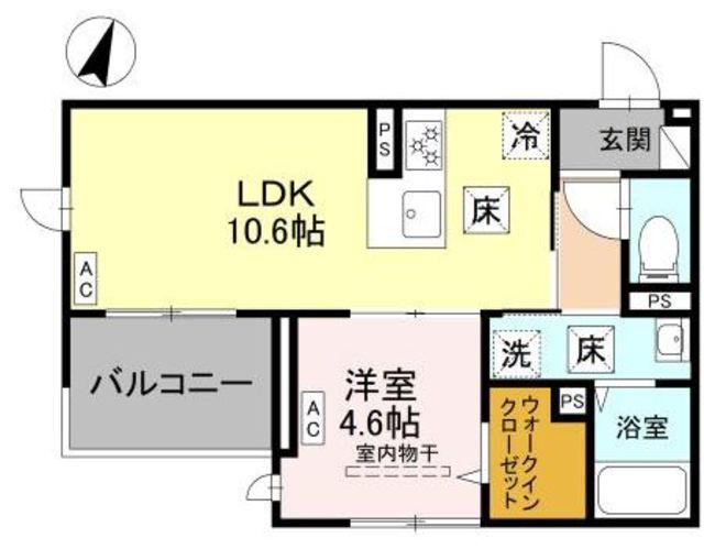 さいたま市緑区浦和美園PJ(1LDK/1階)の間取り写真