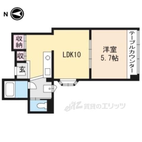 星の子六角ビル(1LDK/5階)の間取り写真
