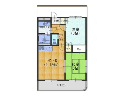 サンドミール(2LDK/1階)の間取り写真