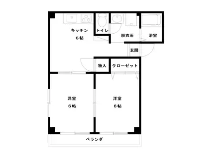 コンルージュ西(2DK/2階)の間取り写真