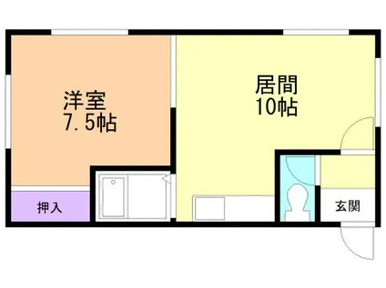 北町ハイツ1(2LDK/2階)の間取り写真