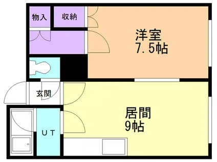 コーポ風見鶏(1DK/2階)の間取り写真