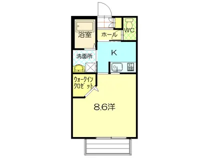 シャーメゾンプリーマソレアード(ワンルーム/2階)の間取り写真
