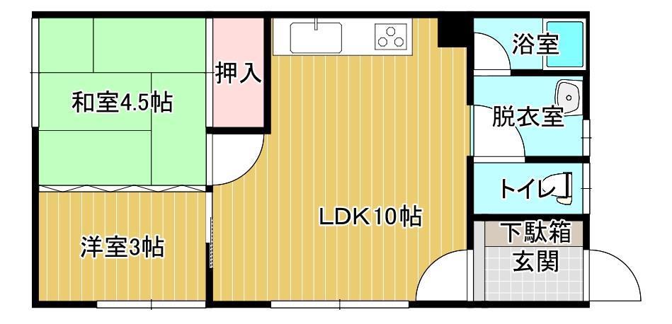 ルミネ永山(2DK/2階)の間取り写真