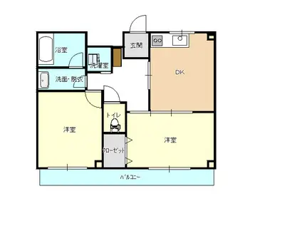 センチュリーするが(2DK/5階)の間取り写真