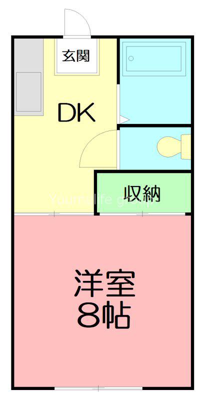 晴海ハイツ(1DK/2階)の間取り写真