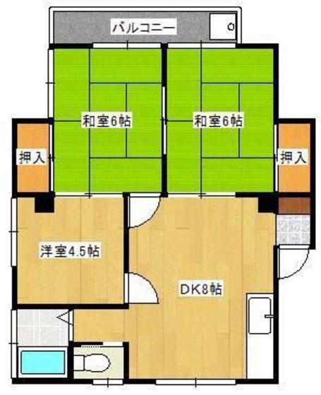 峰ビル(3DK/3階)の間取り写真