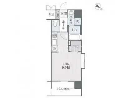 タワーズ高砂(ワンルーム/15階)の間取り写真