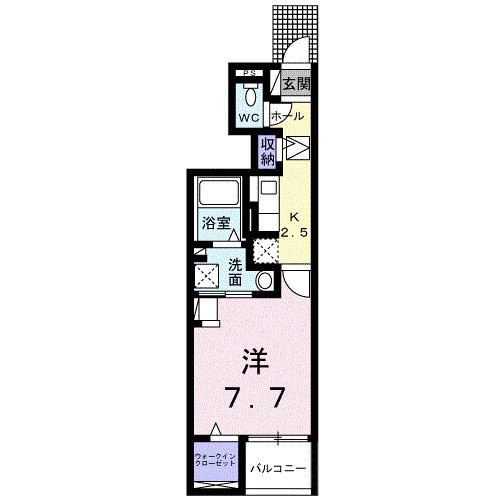アクアプラ浅江6 II(1K/1階)の間取り写真