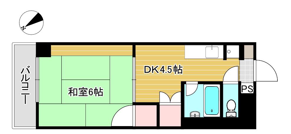 シティライフ出汐(1DK/6階)の間取り写真