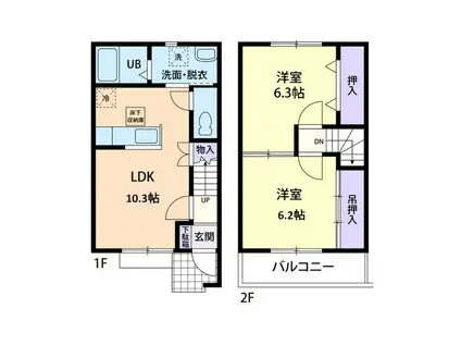 MAISON ARIETTA(2LDK/1階)の間取り写真