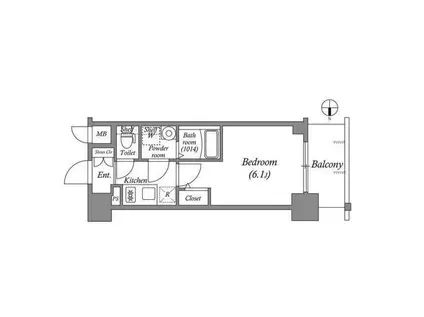 エスリード神戸ラ・コスタ(1K/8階)の間取り写真