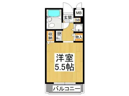 朝日プラザ河内長野デポーフロント(1K/6階)の間取り写真