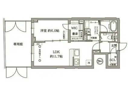 シグネチャーゼロセブン(1LDK/1階)の間取り写真