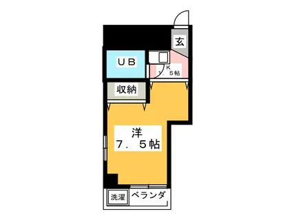 栄ハイツ(1K/2階)の間取り写真