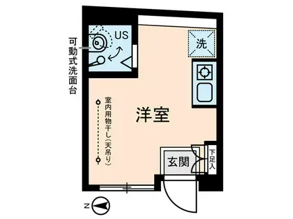 第2ソーポ(ワンルーム/1階)の間取り写真