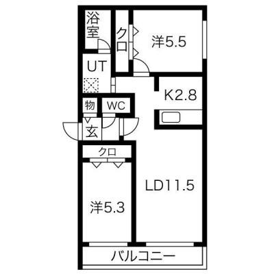 BLOOM(2LDK/2階)の間取り写真