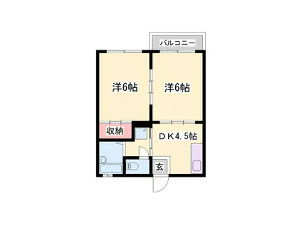 第2コーポラスみき(2K/2階)の間取り写真