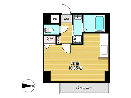 エルフ上杉(ワンルーム/2階)の間取り写真