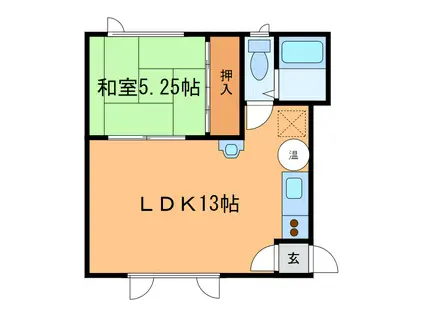 ノースハイムA(1LDK/2階)の間取り写真