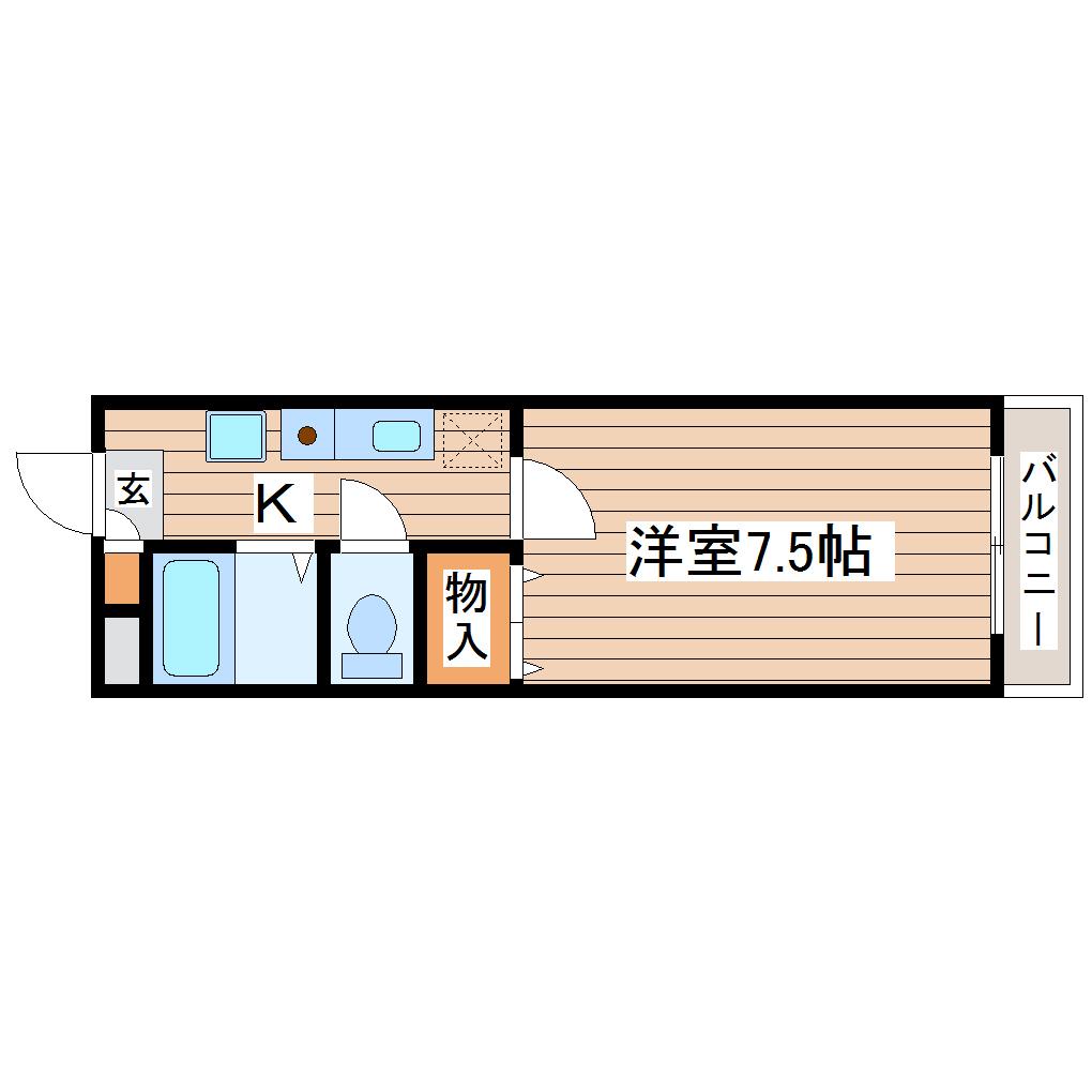 フォーレストユイ(1K/4階)の間取り写真