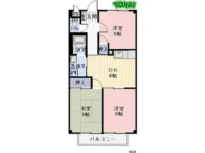 リヴェール(3DK/2階)の間取り写真