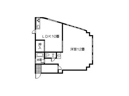 鹿児島県鹿児島市 3階建 築32年(1LDK/1階)の間取り写真