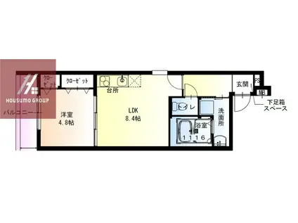 フジパレス弥刀駅北I番館(1LDK/3階)の間取り写真