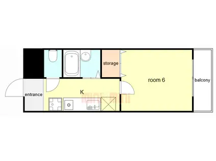 トーリエユタカ(1K/4階)の間取り写真