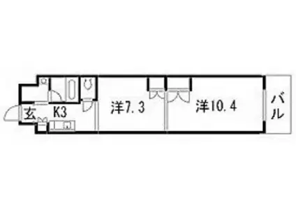 ル・クール上幟町(2K/2階)の間取り写真