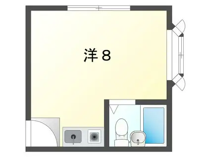 ディース香里(ワンルーム/1階)の間取り写真