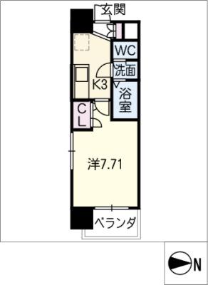 アルフィーレ新栄(1K/3階)の間取り写真