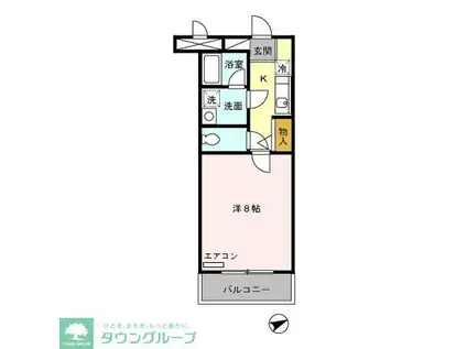 メイプルヒルズ(1K/1階)の間取り写真