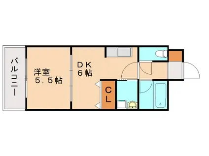 KN21白銀(1DK/4階)の間取り写真