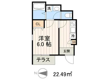 FIORENTE(1K/1階)の間取り写真