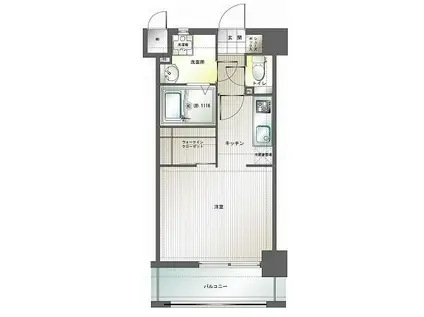 エンクレスト博多III(1K/4階)の間取り写真