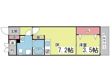 アロハ灘(1DK/1階)の間取り写真