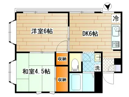 ワタナベビル(2DK/3階)の間取り写真