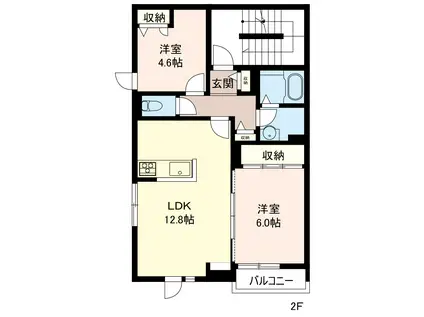 ARL白山(2LDK/2階)の間取り写真