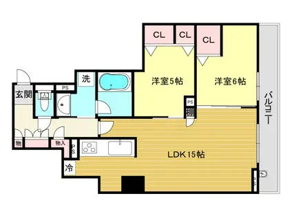 プレミスト西宮北口 マウンテンコート(2LDK/3階)の間取り写真
