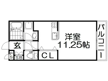 コンフォルト津田(ワンルーム/1階)の間取り写真