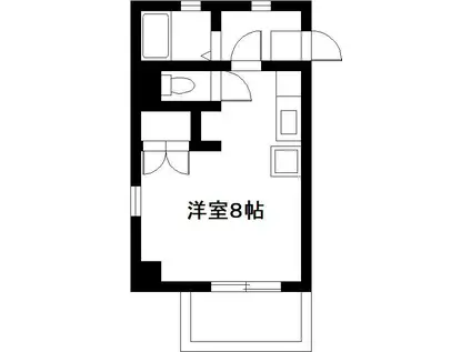 エスポワール鶴島(ワンルーム/6階)の間取り写真