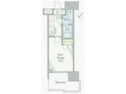 パークキューブ北松戸(1K/8階)の間取り写真