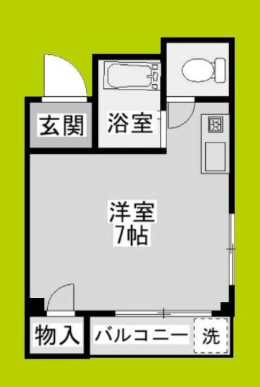オリエントハイツ(ワンルーム/5階)の間取り写真