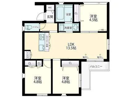 LAVIEESTLA(3LDK/2階)の間取り写真