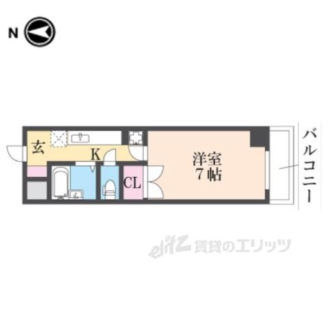 グレイス東洋(1K/2階)の間取り写真