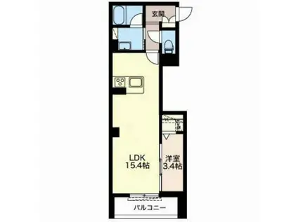 リオリエント高森(1LDK/3階)の間取り写真