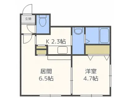 マープル円山(1LDK/2階)の間取り写真